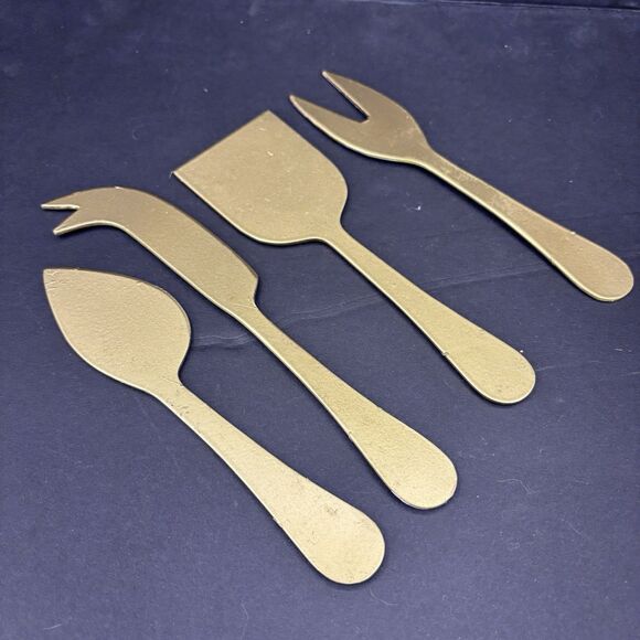 Artistic Accents Handcrafted Appetizer Cheese Serving Set Floral Gold - Picture 3 of 11